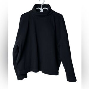Everlane Organic Cotton Mock Neck Sweater Black Oversized Women's XL